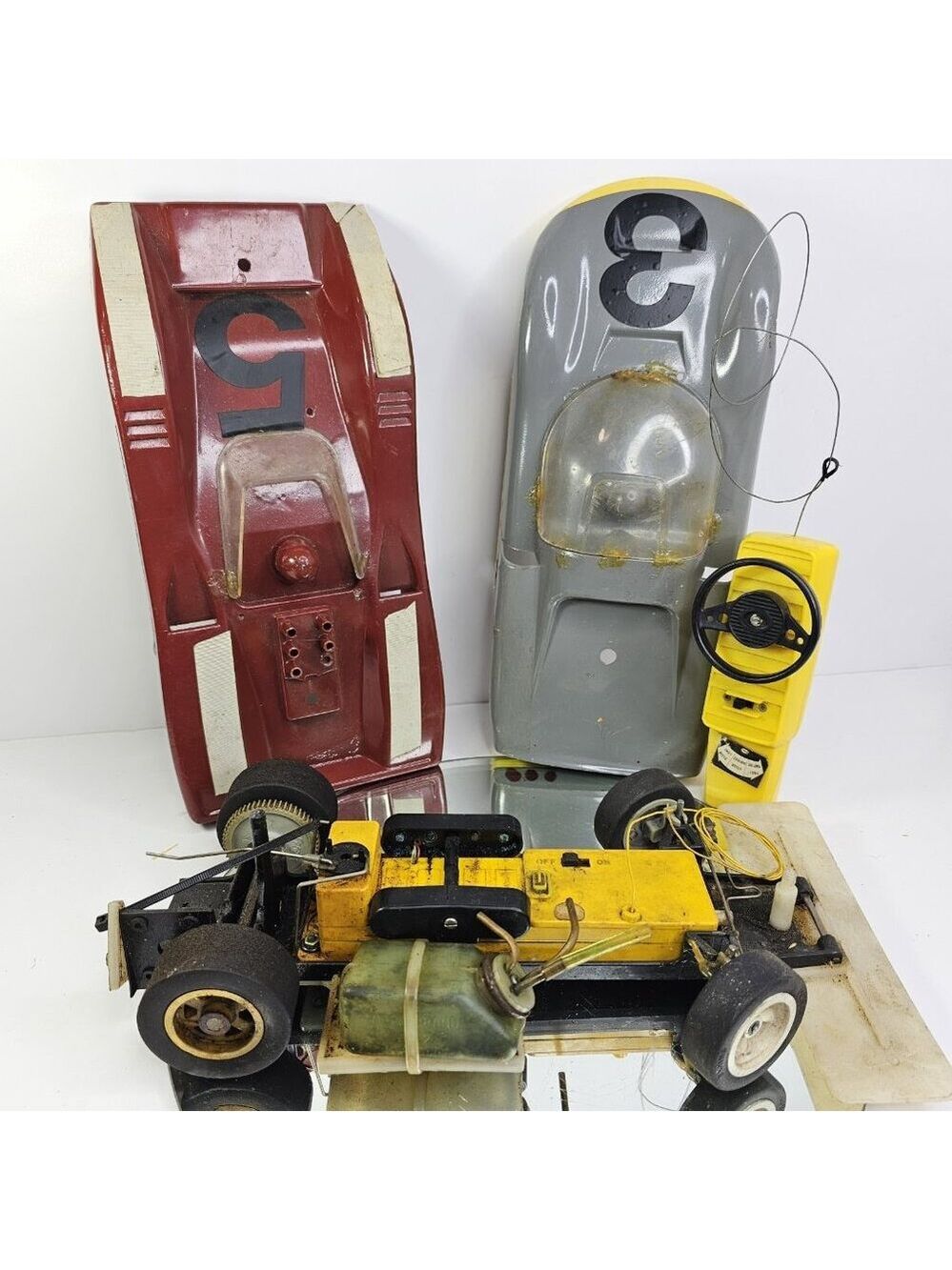 1970s Jerobee Remote Control RC Race Car 2nd Body & Remote Incomplete For Parts